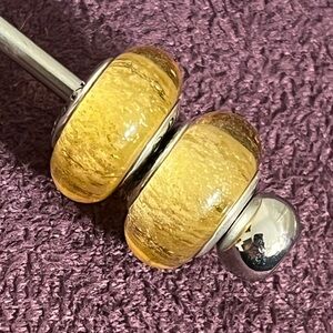 Pandora Disney Princess Murano Belle Beauty and The Beast 100% Authentic PAIR